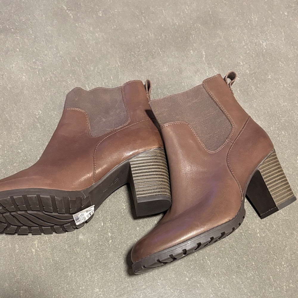 Clarks Brown Ankle Booties